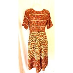 My Secret Shelf Woman's Boho Elephant Print Loose Dress Size M